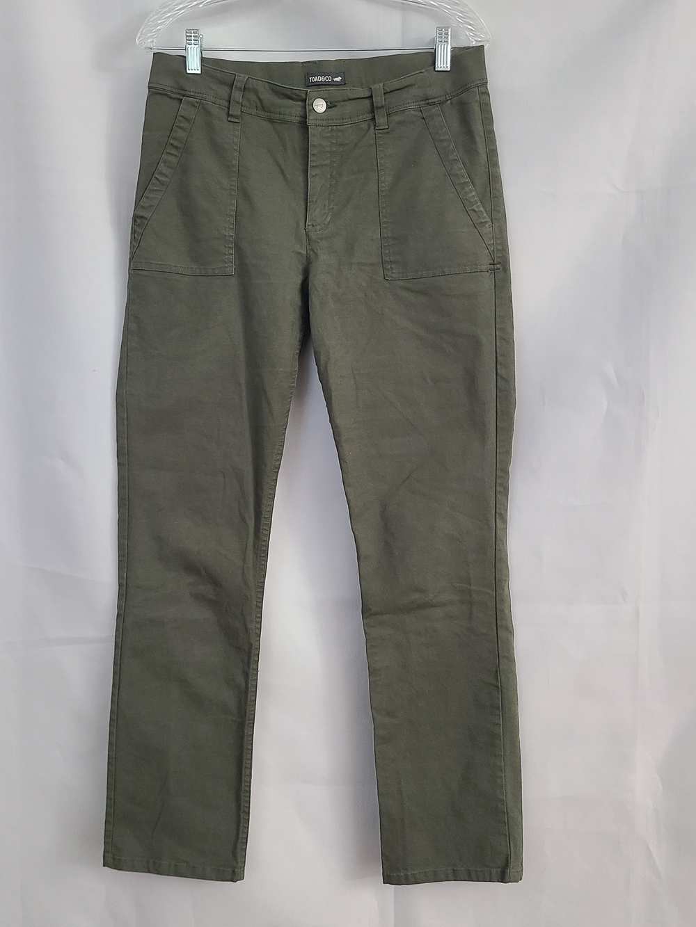 Toad & Co Womens Sz 8 Green Patch Pockets Gorpcore Outdoor Hiking Camping Pant